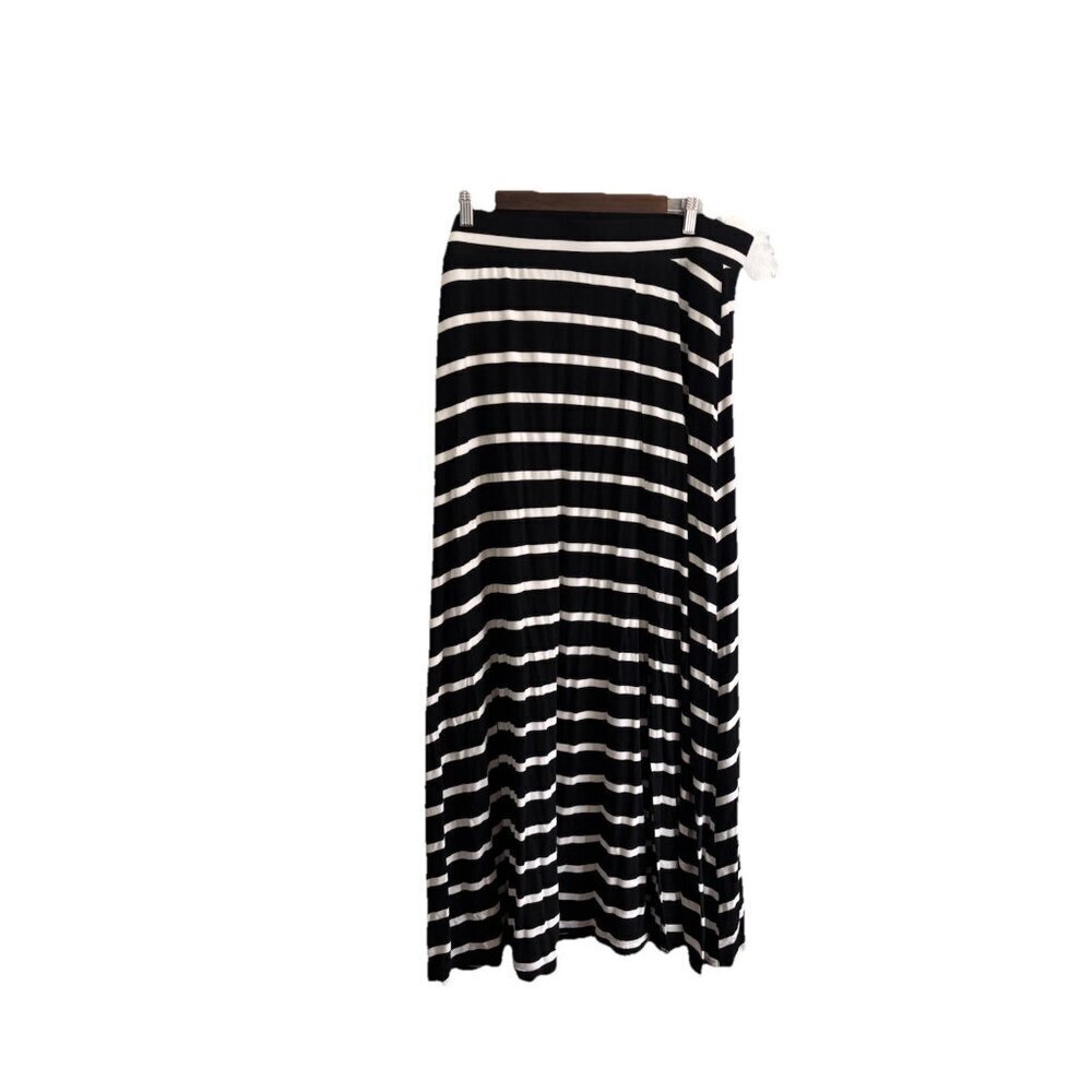 Torrid Stripped Black And White Maxi Skirt Front Side Slit Women 2X